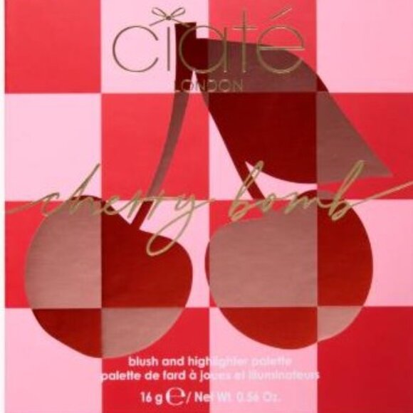 Ciate London Cherry Bomb Face Palette Four-Shade Blush & Highlighter Palette - Picture 2 of 2